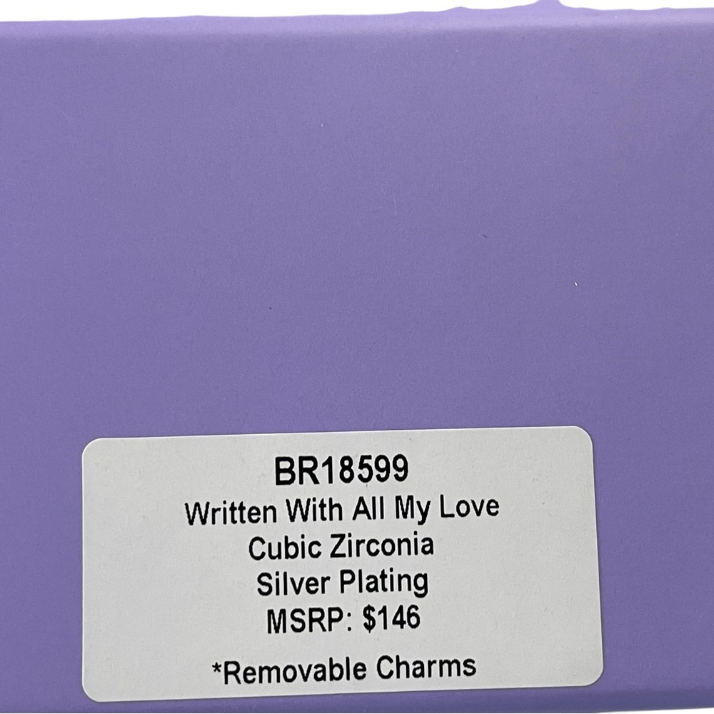 Bomb Party Charmelier - BR18599 Written With All My Love - Heart Charm NIB - Picture 2 of 3